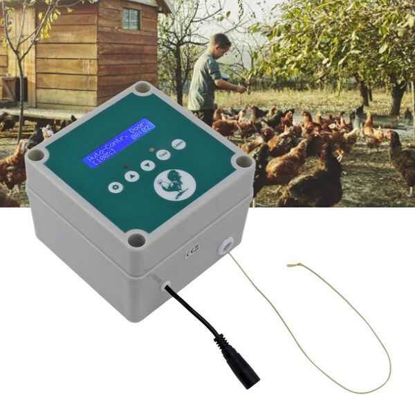 Contrôleur de Porte de Poulailler IP44 Contrôleur Automatique pour Porte de Poulailler Détection de la Lumière Minuterie Contrôle à Distance Moteur de Commande de Porte de Poulailler pour