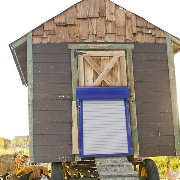 Yusat Porte automatique de poulailler avec réglage de l'heure Rideau roulant Ouvre-porte de poulet pour l'oie de canard