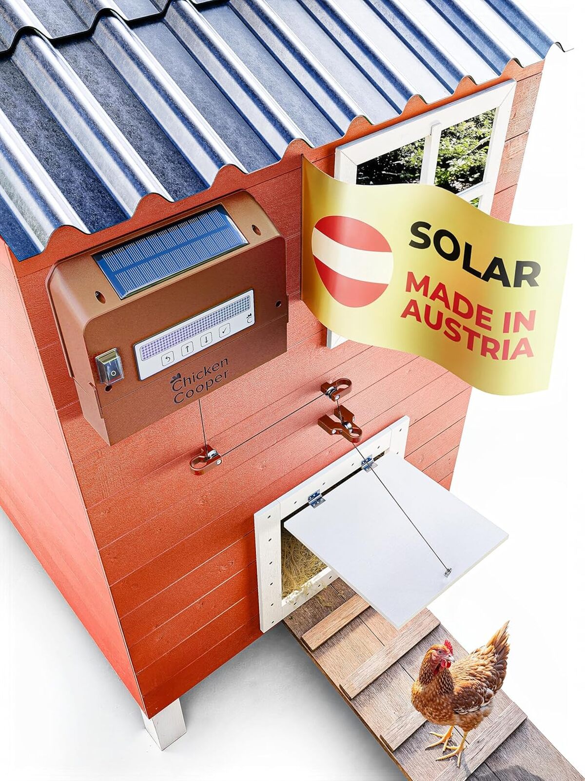 Test de l'ouvre-porte solaire Chicken Cooper 5 kg pour poules