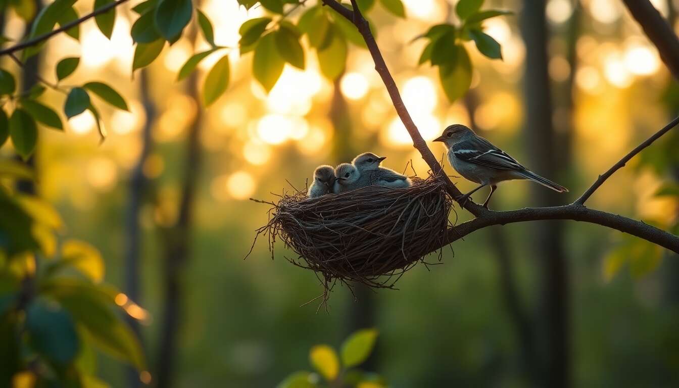 R&ocirc;le des m&egrave;res dans l'&eacute;ducation des oisillons