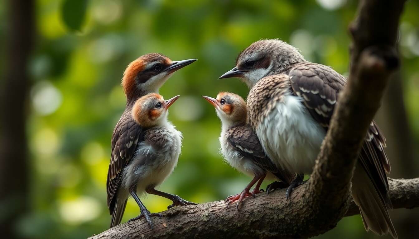 Interactions m&egrave;re-jeune chez les oiseaux