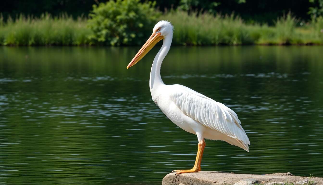 Le p&eacute;lican blanc : la star des &eacute;tangs