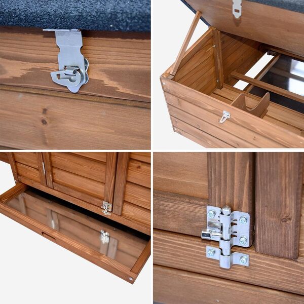 Alice's Garden - Poulailler en Bois Java. 4 Poules. Cage à Poule avec enclos