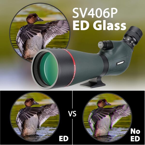 Svbony SV406P 80ED Longue-Vue avec 2MP WiFi Caméra, Double Focus, Remplacables 1.25 inch Oculaire d'Astronomie, Ed Verre BaK4 Prisme FMC Optique Etanche Longue-Vue pour Observation des Oiseaux
