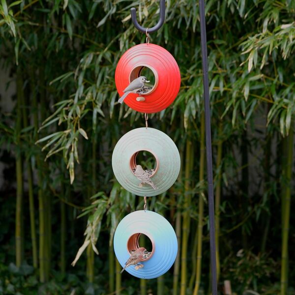 Good Directions BF116RGB Triple Fly-Thru™ Mangeoire d'extérieur pour Oiseaux Sauvages, Accents en cuivre, perchoirs Multiples