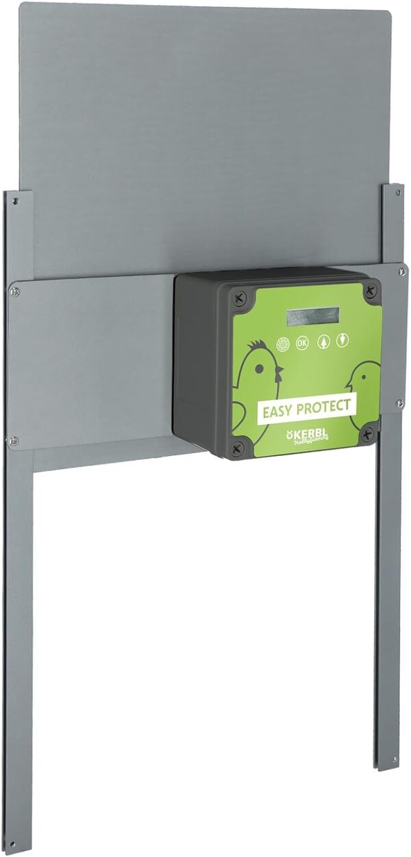 Kerbl EasyProtect 70590 Porte Automatique pour poulailler avec capteur de lumière, 32,5 x 58 cm (l x H) Fonctionne sur Piles ou Secteur