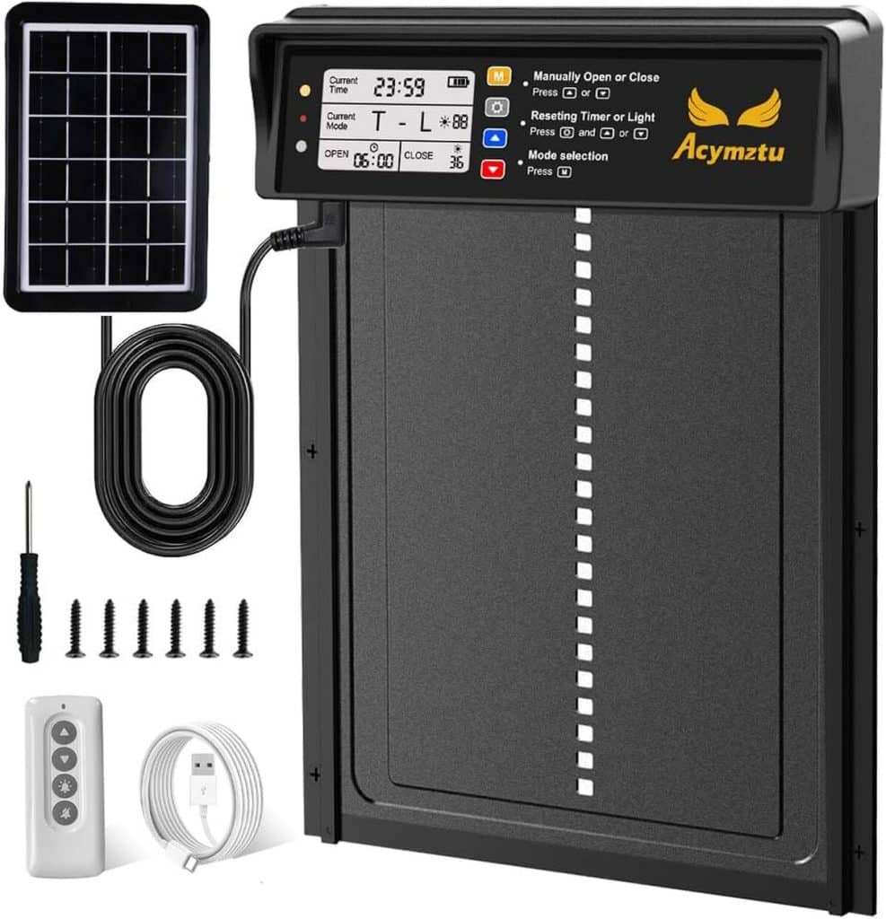 Test de la porte automatique solaire Acymztu pour poulailler