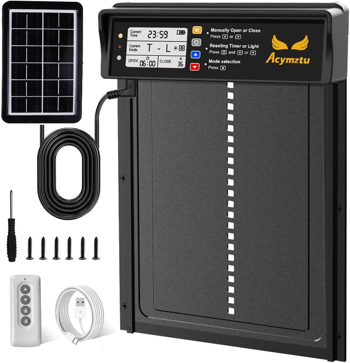 Test de la porte automatique solaire Acymztu pour poulailler