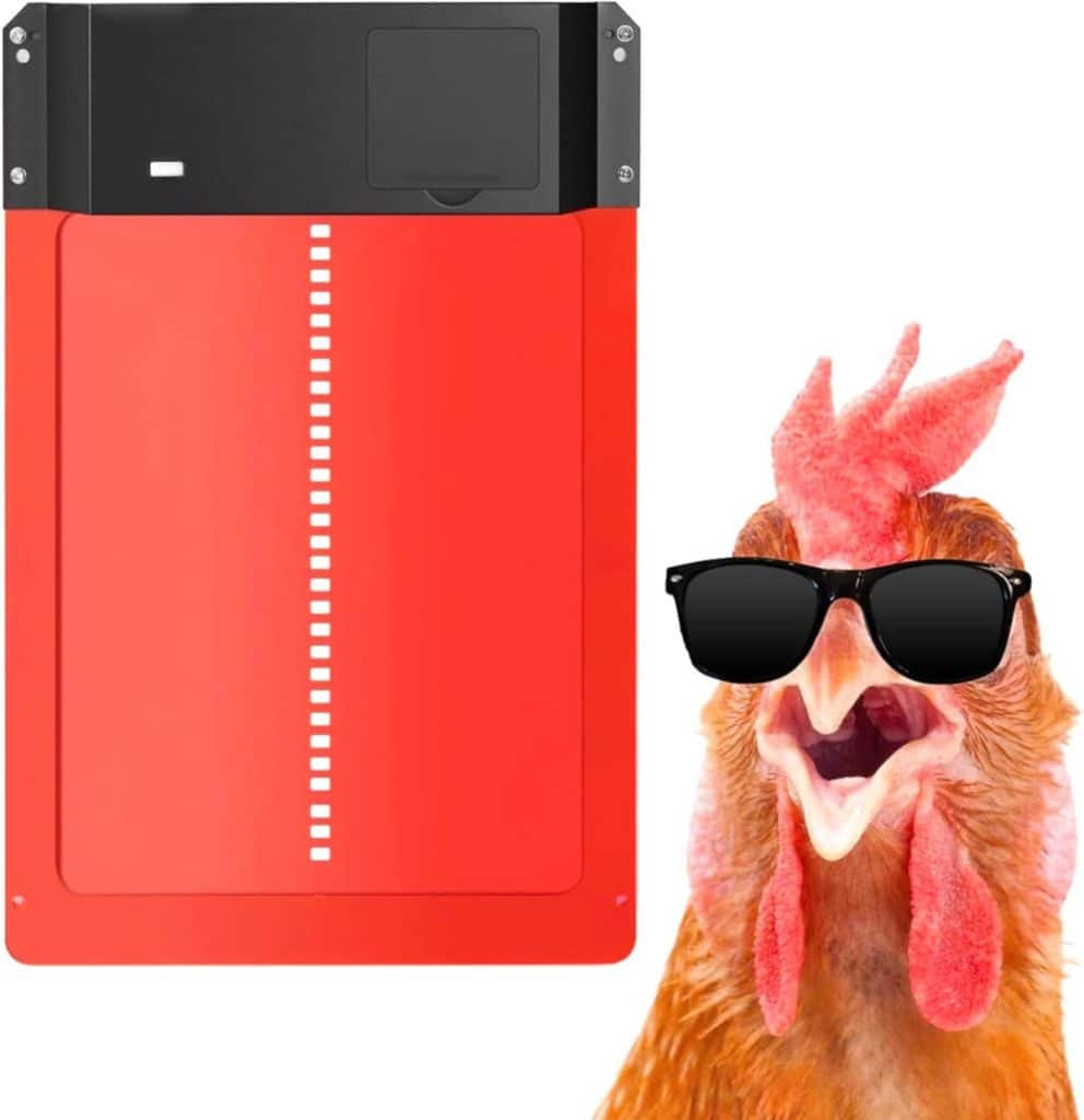 Test de la porte de poulailler automatique rouge avec capteur de lumière