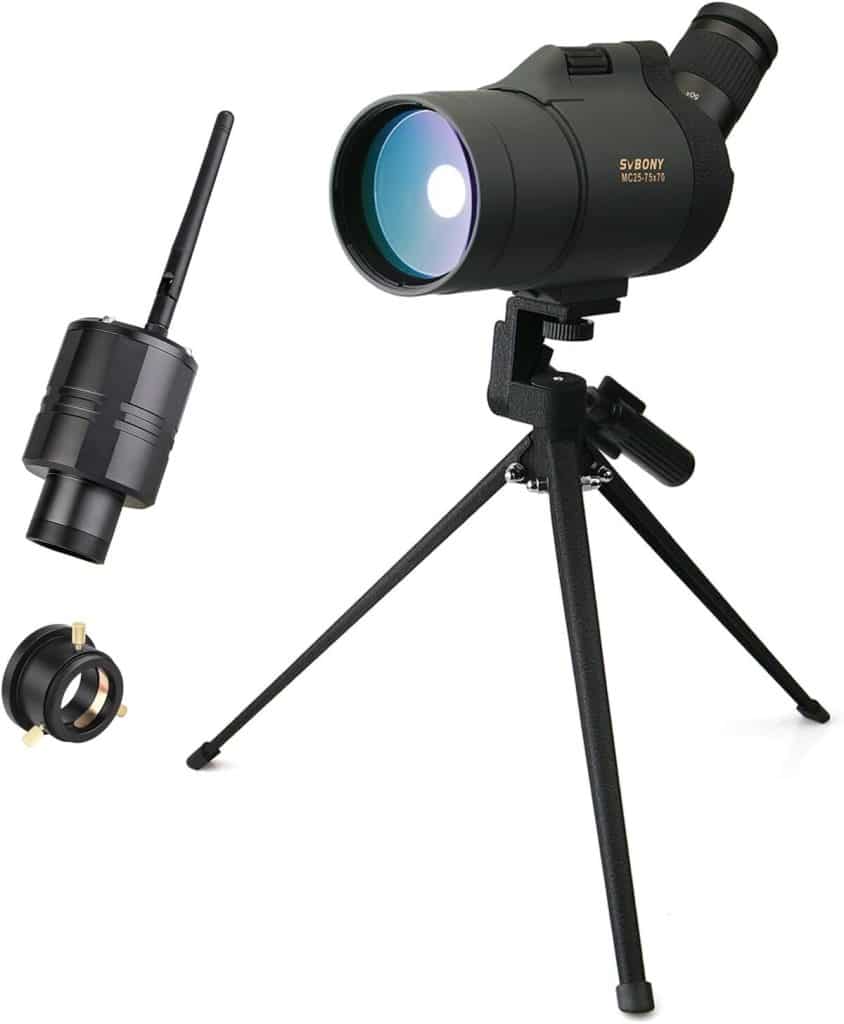 Test : longue-vue Svbony SV41 Mak 25-75x70 avec caméra WiFi