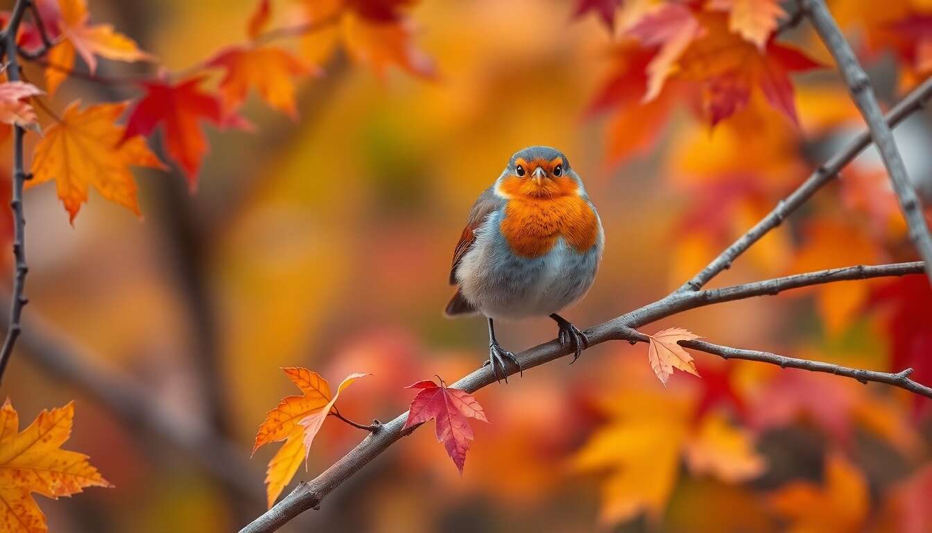Le rougegorge à l'automne Le rougegorge à l'automne