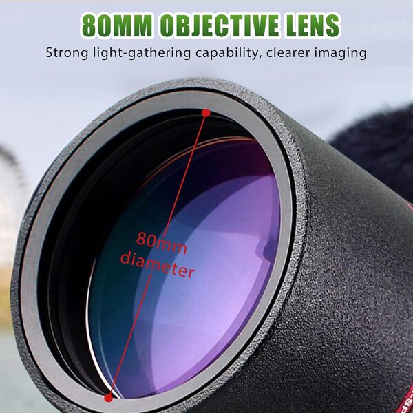 Svbony SV13 20-60X80 Longue Vue, HD Porro Prisme FMC Optique Étanche Monoculaire Longue Vue pour Tir Sportif, l'Observation des Oiseaux (avec Grand trépied)