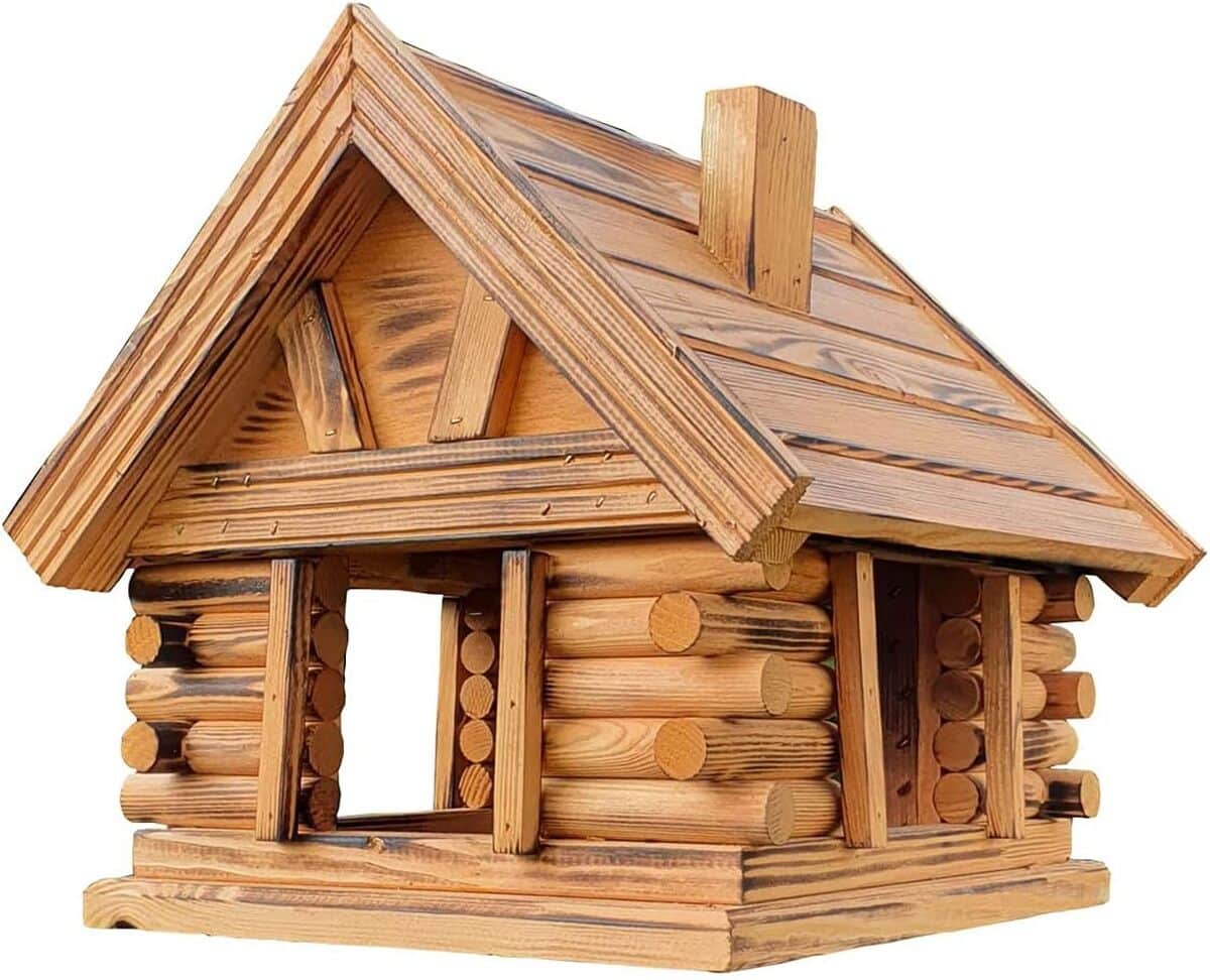 Avis : mangeoire à oiseaux en bois unzutreffend - marron