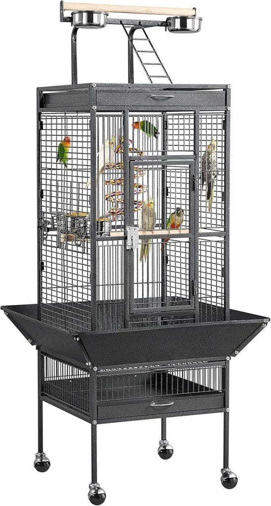 Test de la volière pour perroquets Yaheetech avec roulettes