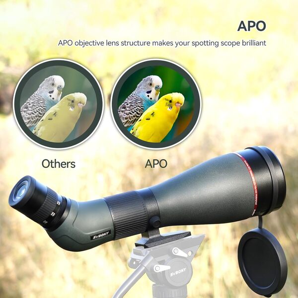 Svbony SA401 APO Longue Vue, 25-75X100 Apochromatique Objectif Double ED FMC, Digiscoping Compatible avec la Caméra WiFi SC001, IPX7 Imperméable pour Observation des Oiseaux, Le tir à la Cible Paysage