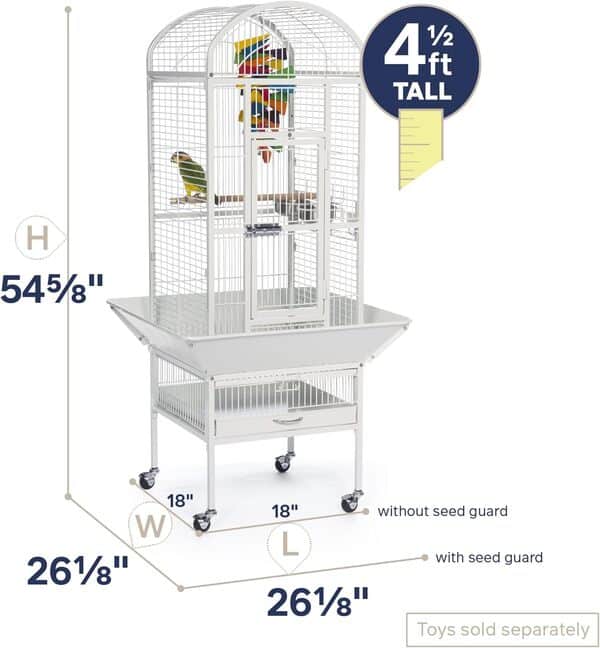 Prevue Pet Products Dometop 34512 Cage à Oiseaux Blanc Craie Taille S