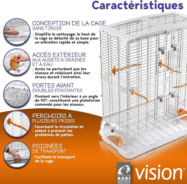 Vision Cage L12 pour les Oiseaux 75x38x92 cm