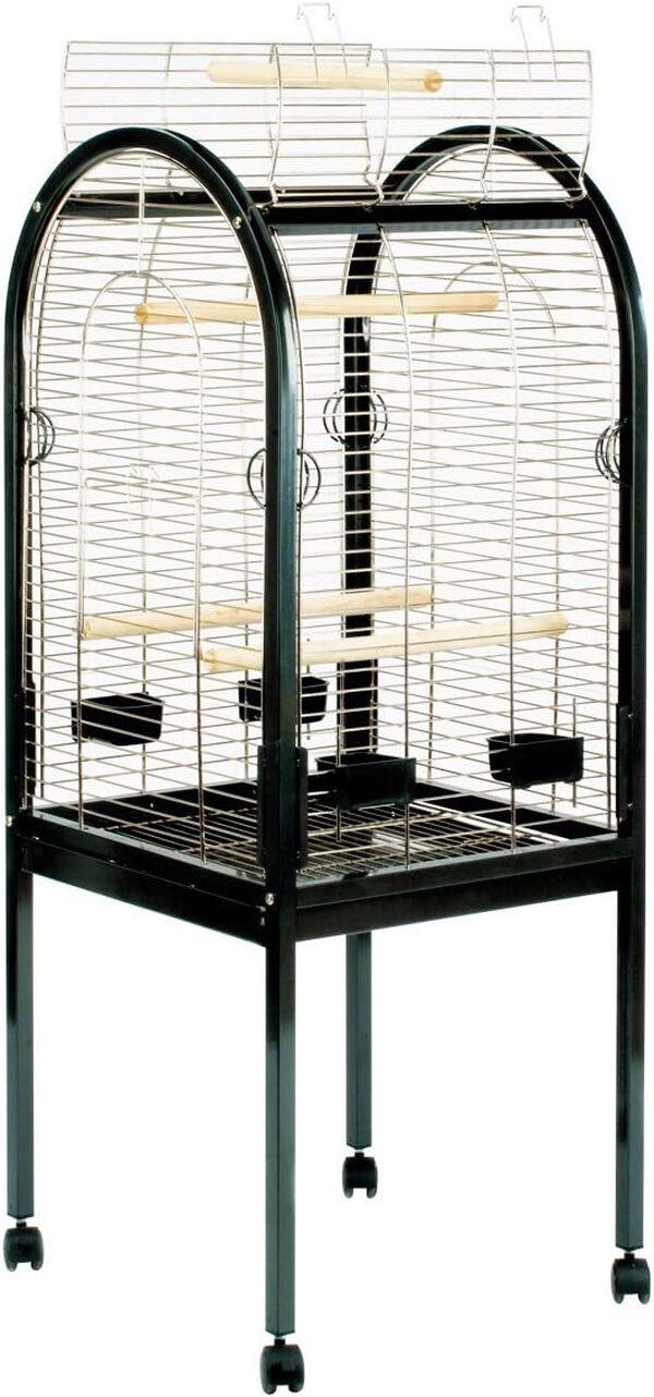 Duvo+ duvoplus, Cage À Perroquet Junior 55x55x130cm Noir, Oiseaux, Noir, Oiseaux