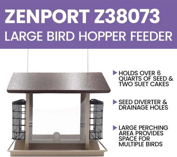 Zenport Z38073 Mangeoire à Oiseaux Gris