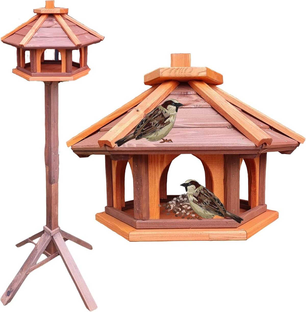 Test de la mangeoire à oiseaux en bois résistant intempéries