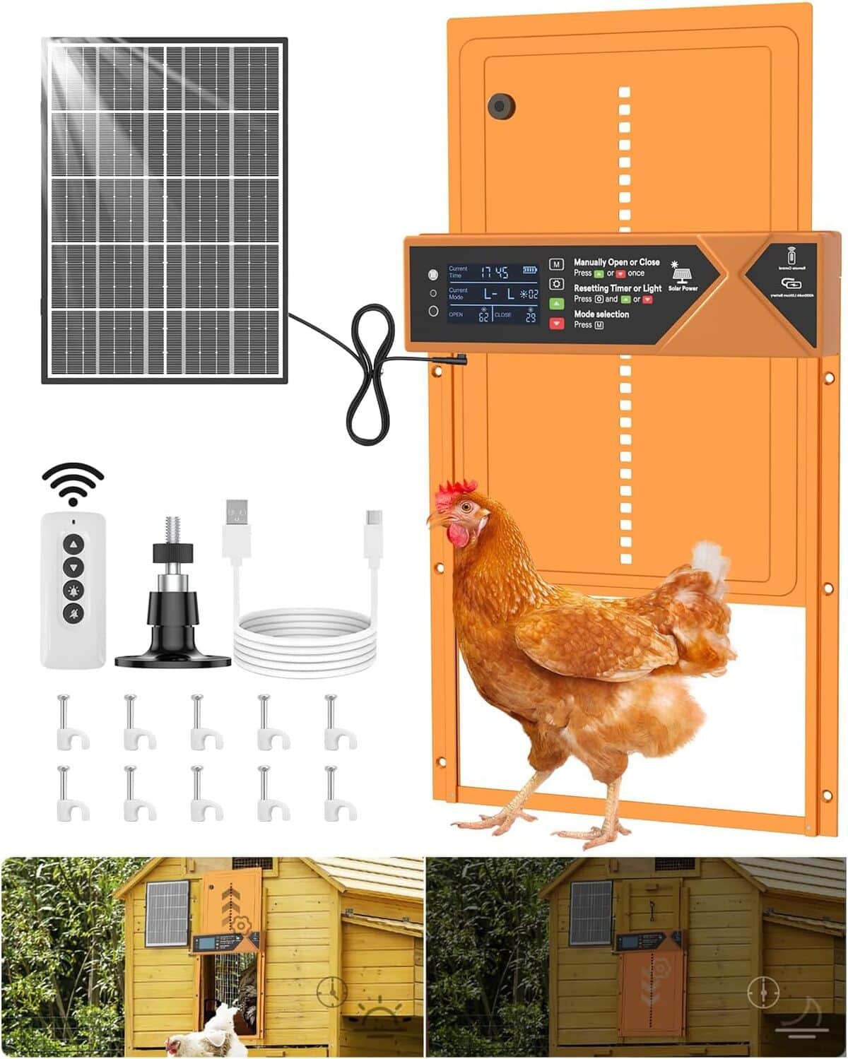 Test du poulailler AsFrost : porte orange efficace