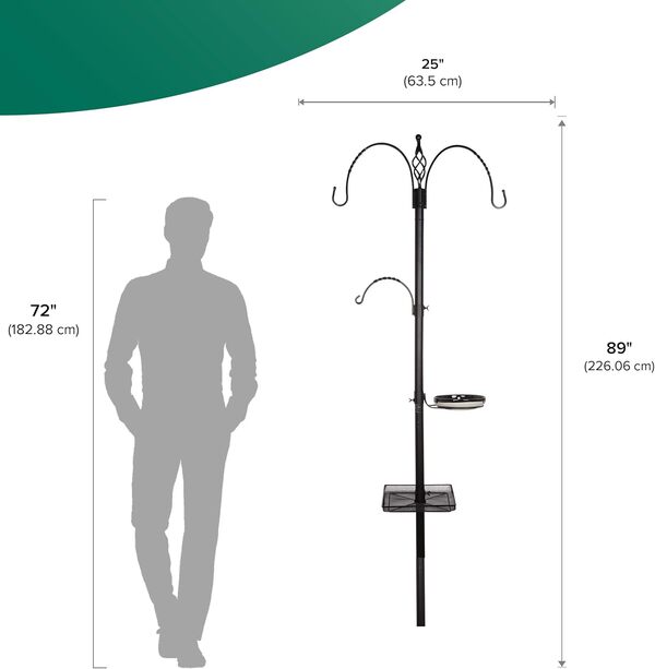 Gardman BA08015 Mangeoire carrée avec 2 Crochets Noir Mat