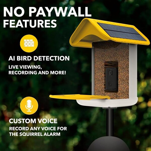 Mangeoire intelligente Trail Optics à installer avec deux panneaux solaires et caméra haute définition 1080p