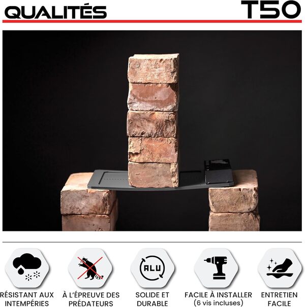 RUN-CHICKEN Porte Automatique poulailler (Gris), avec Batterie, Détection de la lumière, Programmable avec minuterie, Aluminium Porte poulailler Automatique, Trappe poulailler, Modèle T50