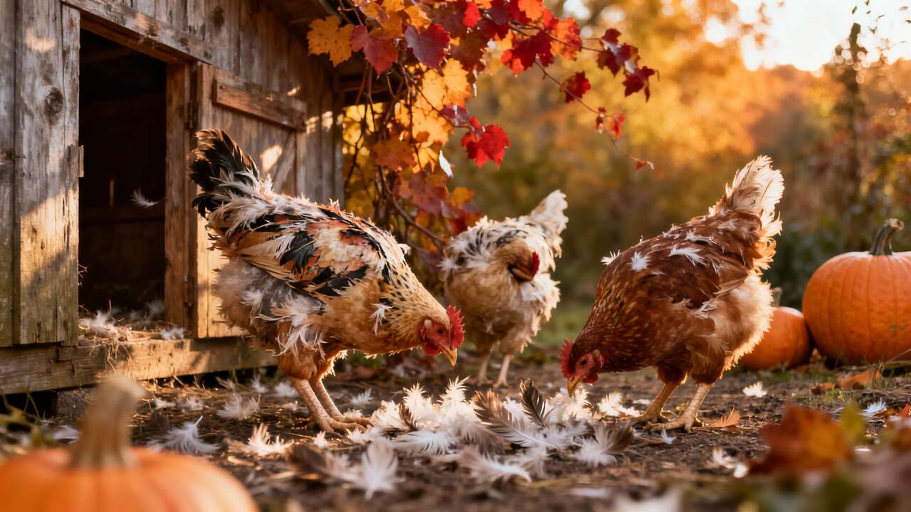 Entretien des volailles durant la mue d'automne