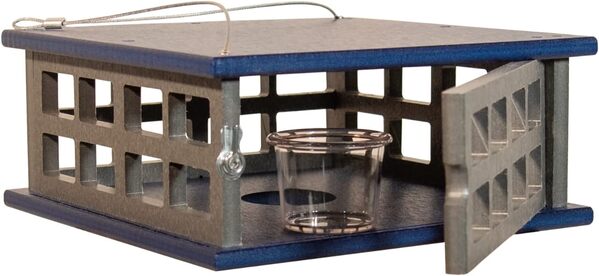 JCS Wildlife Mangeoire en polyéthylène recyclé pour vers de farine (gris/bleu)