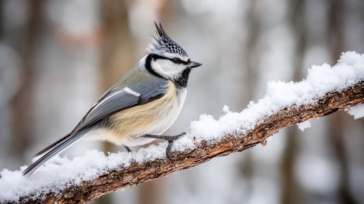 La mésange huppée : une élégance hivernale La mésange huppée : une élégance hivernale
