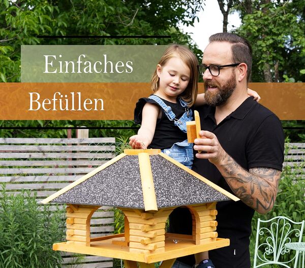 Deko-Shop-Hannusch Mangeoire à Oiseaux avec Toit en crépi