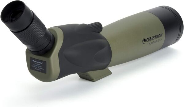 Celestron 52250 Ultima 80mm Angled Refractor Spotting Scope Telescope, Green