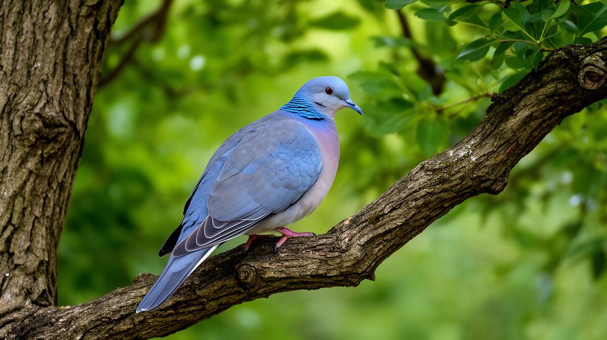 Observation de la colombe au parc de cl&egrave;res