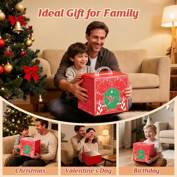 Mangeoire Oiseaux Exterieur Camera Solaire: 2K HD Camera WiFi Exterieure sans Fil - Nichoir Mesange Exterieur Abreuvoir Oiseaux Sauvages IP66 - Enfant Parent Cadeaux d'amoureux des Oiseaux