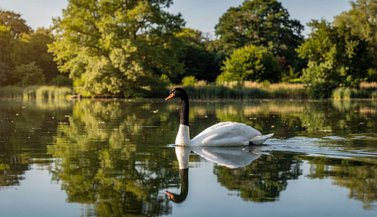 D&eacute;couverte du cygne &agrave; col noir au parc de cl&egrave;res