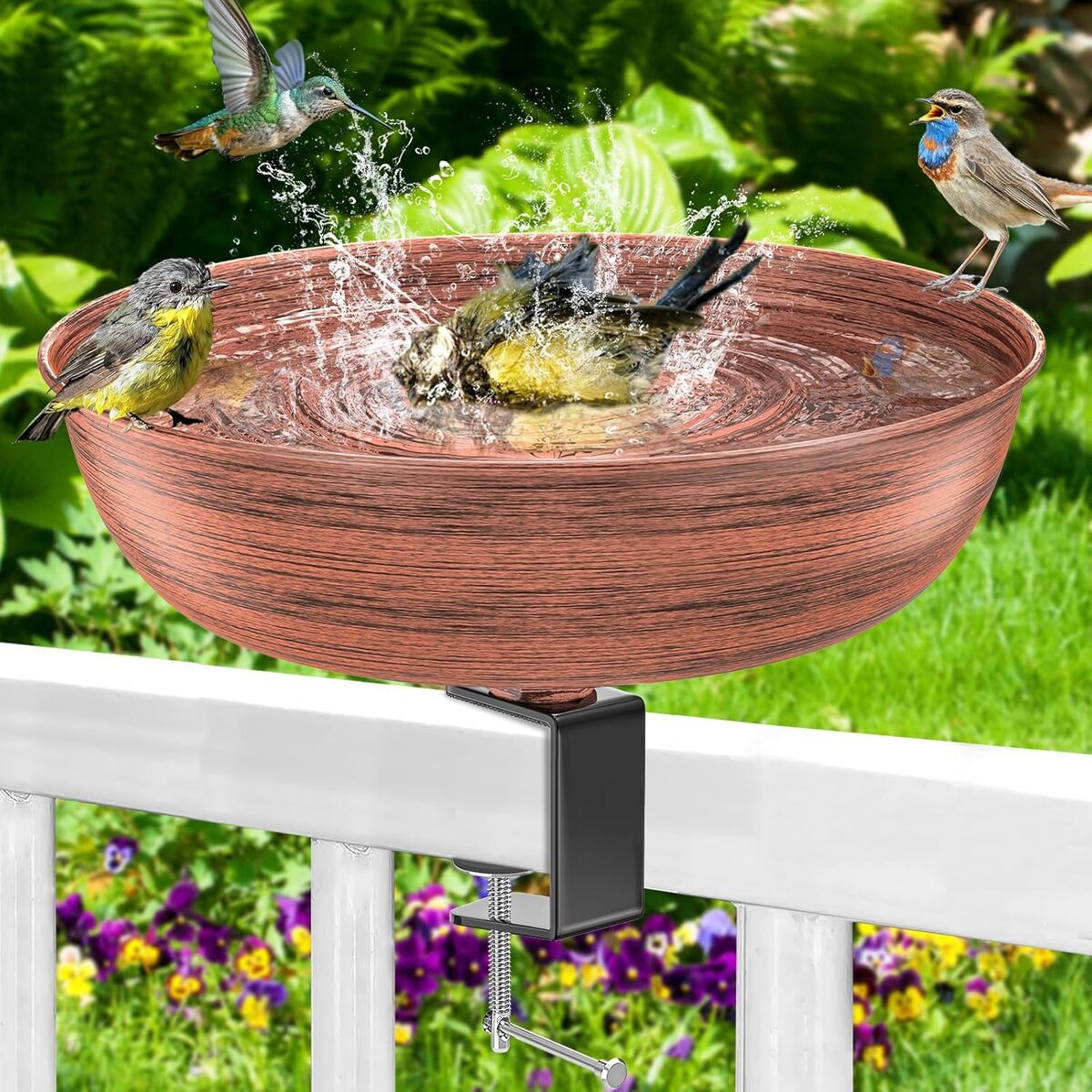 Test : yalink Baignoire en métal cuivre rétro pour oiseaux