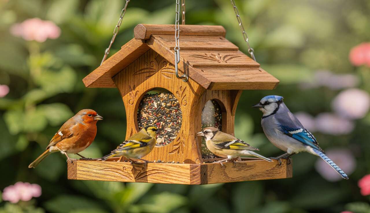 Une mangeoire &agrave; oiseaux