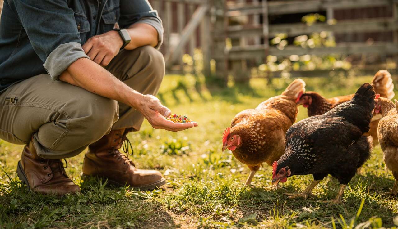 Astuce : attirer la poule avec des friandises Astuce : attirer la poule avec des friandises