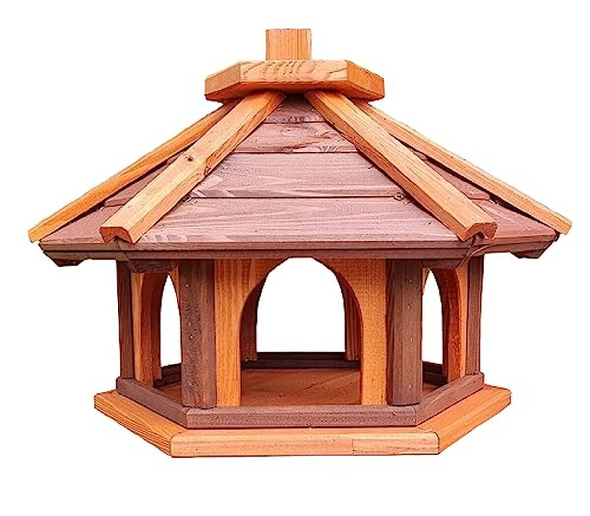 Avis mangeoire hexagonale en bois pour oiseaux sauvages