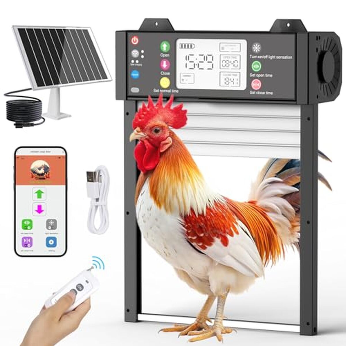 Test de la porte automatique de poulailler solaire intelligente 4000mAh