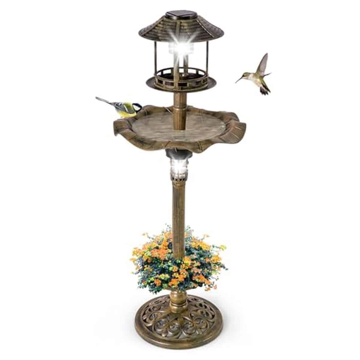 Avis sur le bain d'oiseaux solaire Costway : élégance rétro pour votre jardin