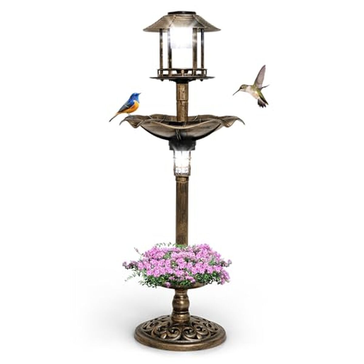 Test de la mangeoire solaire Goplus : bain d'oiseaux pratique pour le jardin