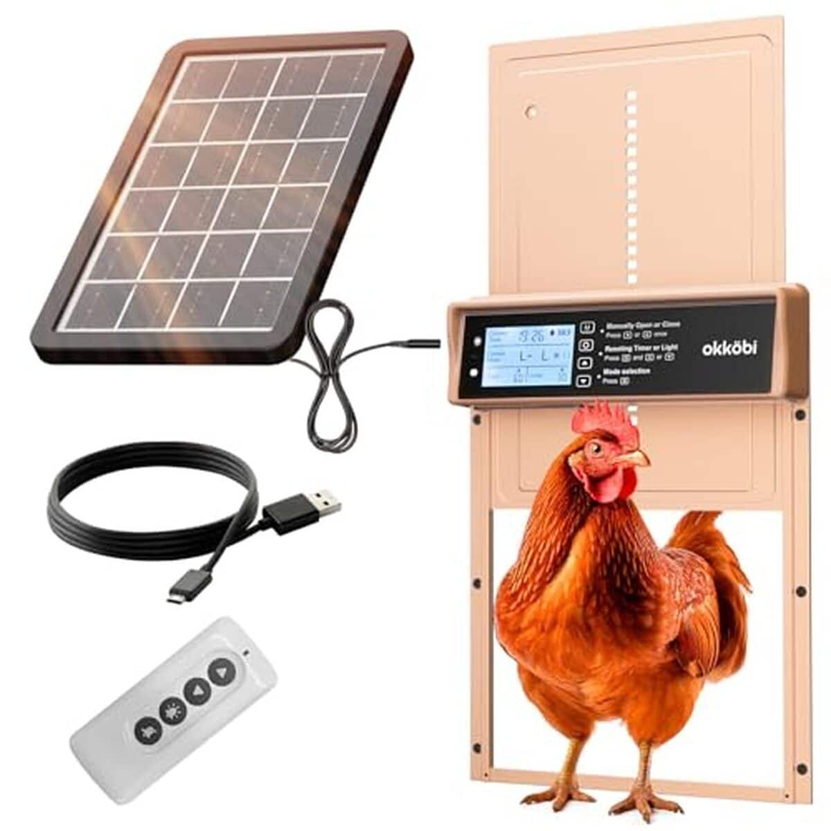 Test : porte automatique poulailler Okkobi solaire, télécommande et sécurité