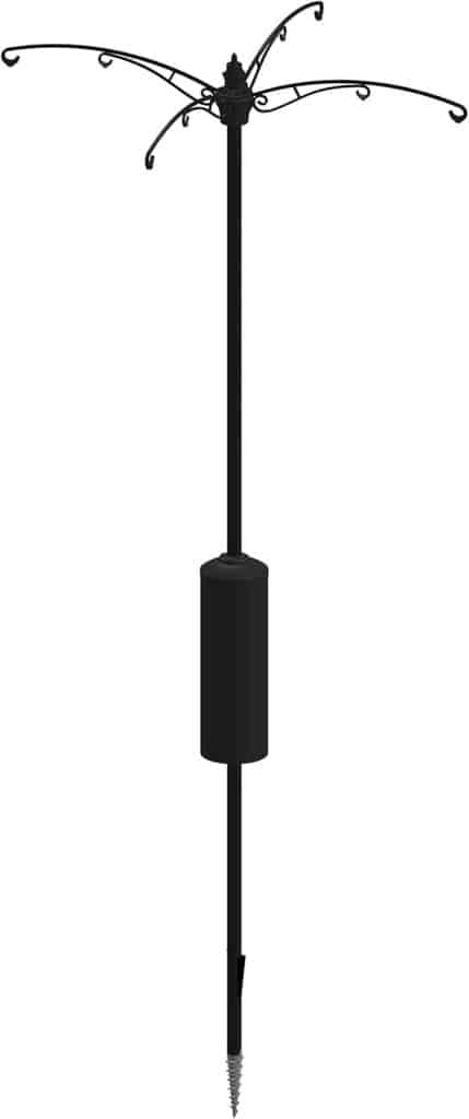 Test brome guardian pole system : mangeoire et pots de fleurs noirs