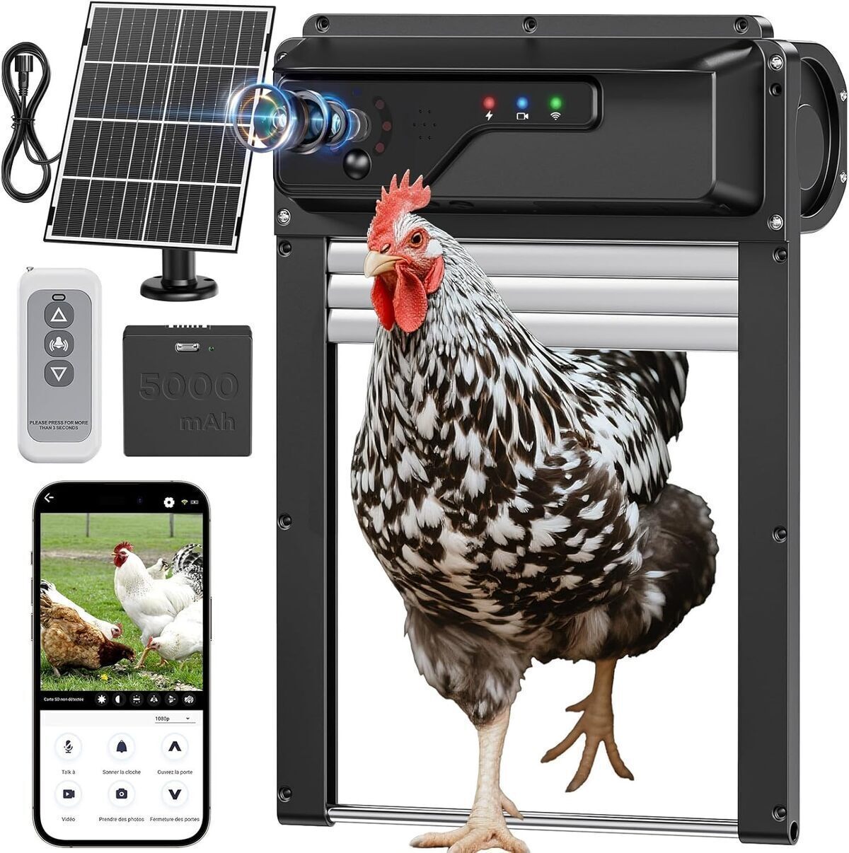 Test de la porte poulailler automatique solaire avec caméra et WiFi